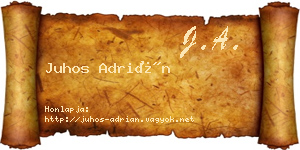Juhos Adrián névjegykártya