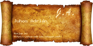 Juhos Adrián névjegykártya